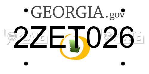 2ZET026 Georgia License Plate