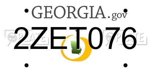 2ZET076 Georgia License Plate