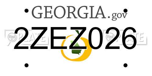2ZEZ026 Georgia License Plate
