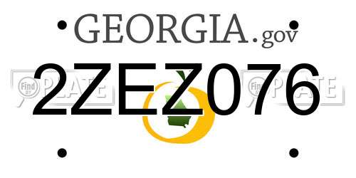 2ZEZ076 Georgia License Plate