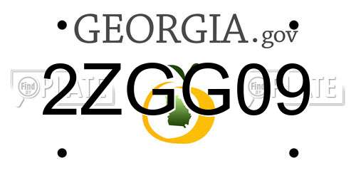 2ZGG09 Georgia License Plate