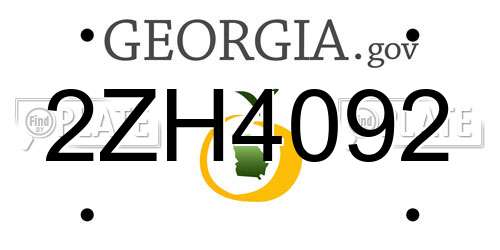 2ZH4092 Georgia License Plate