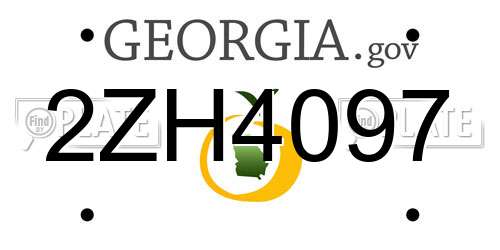 2ZH4097 Georgia License Plate