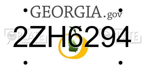 2ZH6294 Georgia License Plate