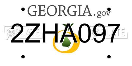 2ZHA097 Georgia License Plate