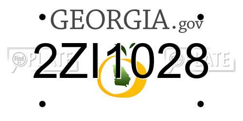 2ZI1028 Georgia License Plate