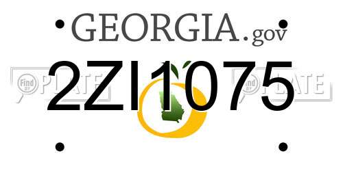 2ZI1075 Georgia License Plate