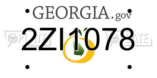 2ZI1078 Georgia License Plate