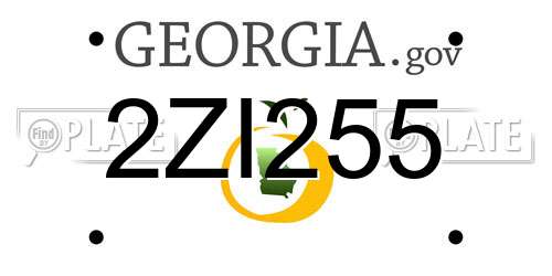 2ZI255 Georgia License Plate