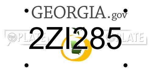 2ZI285 Georgia License Plate