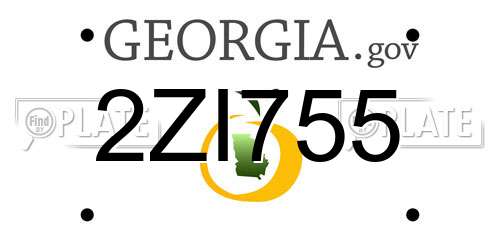 2ZI755 Georgia License Plate