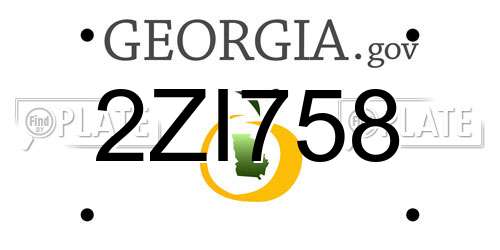 2ZI758 Georgia License Plate