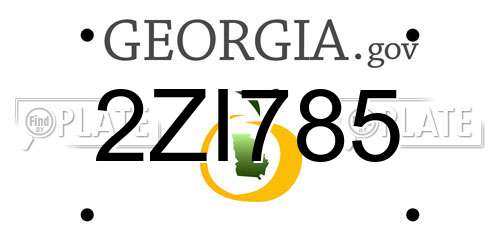 2ZI785 Georgia License Plate