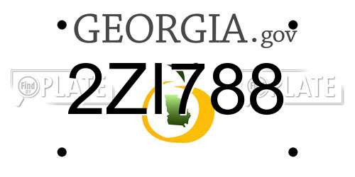2ZI788 Georgia License Plate