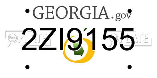2ZI9155 Georgia License Plate