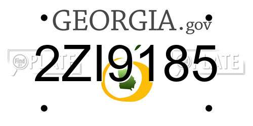 2ZI9185 Georgia License Plate
