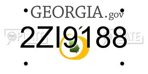 2ZI9188 Georgia License Plate