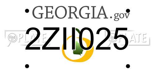 2ZII025 Georgia License Plate