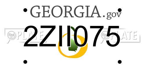 2ZII075 Georgia License Plate
