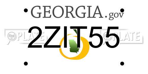 2ZIT55 Georgia License Plate