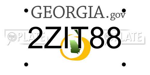 2ZIT88 Georgia License Plate