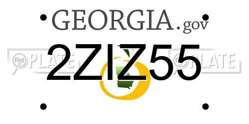 2ZIZ55 Georgia License Plate