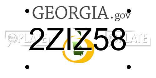 2ZIZ58 Georgia License Plate