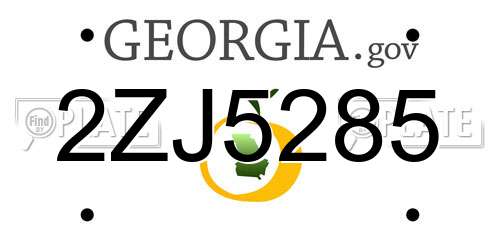 2ZJ5285 Georgia License Plate