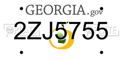 2ZJ5755 Georgia License Plate