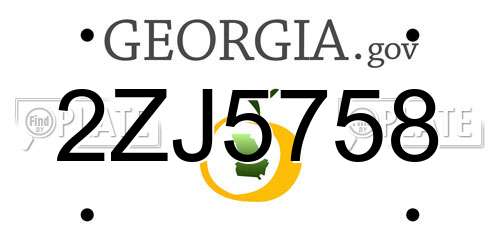 2ZJ5758 Georgia License Plate