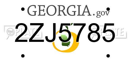2ZJ5785 Georgia License Plate