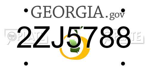 2ZJ5788 Georgia License Plate