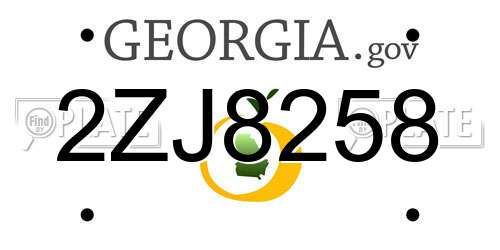 2ZJ8258 Georgia License Plate