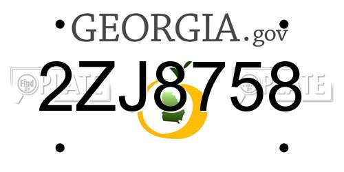 2ZJ8758 Georgia License Plate