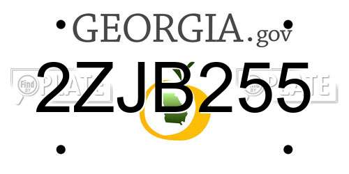 2ZJB255 Georgia License Plate
