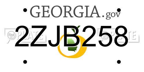 2ZJB258 Georgia License Plate