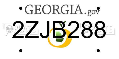 2ZJB288 Georgia License Plate