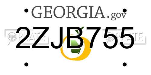 2ZJB755 Georgia License Plate