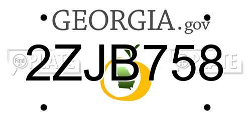 2ZJB758 Georgia License Plate
