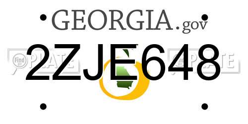 2ZJE648 Georgia License Plate