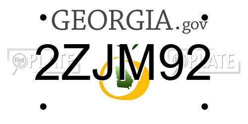 2ZJM92 Georgia License Plate