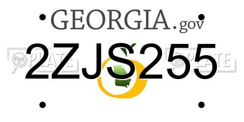 2ZJS255 Georgia License Plate