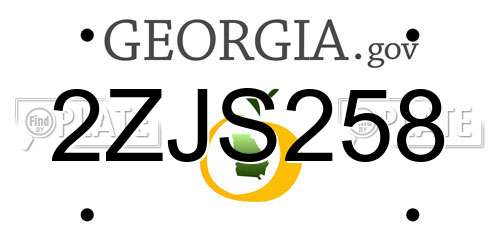 2ZJS258 Georgia License Plate
