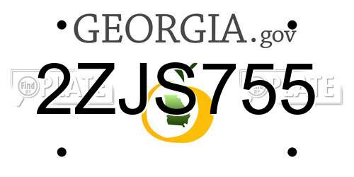 2ZJS755 Georgia License Plate