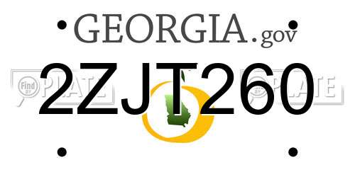2ZJT260 Georgia License Plate