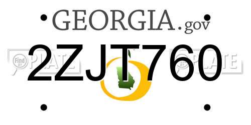 2ZJT760 Georgia License Plate