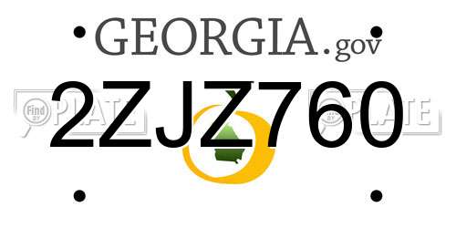 2ZJZ760 Georgia License Plate
