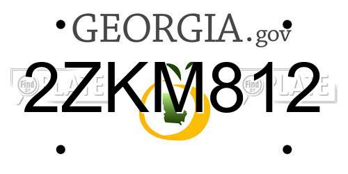 2ZKM812 Georgia License Plate