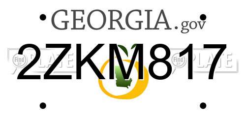 2ZKM817 Georgia License Plate