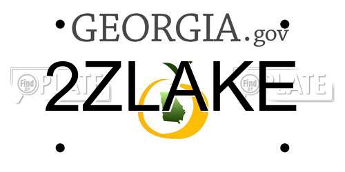 2ZLAKE Georgia License Plate